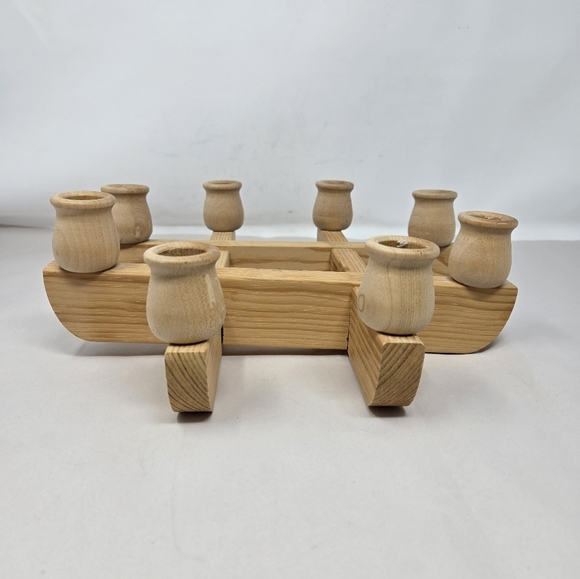 60's Danish Modern Scandinavian Handmade Light Wood 8 Candle Holder Modular - Picture 5 of 10